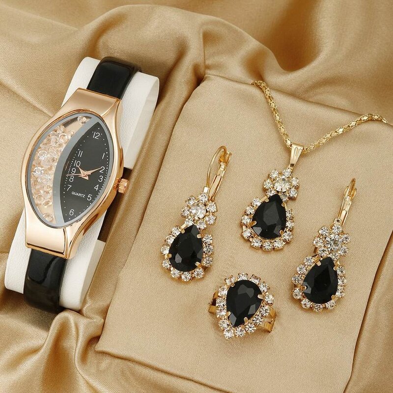 Women's Jewelry Set Manufacturer - 2025 Fashion Luxury Montre Bracelet Quartz Set Necklace Earring Set
