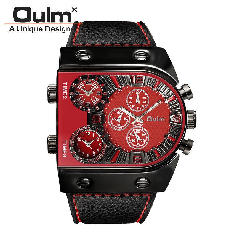 Men's Quartz Watch Manufacturer - Brand New Oulm 9315 Waterproof Wristwatch Luxury Gold Male