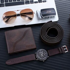 Men's Gift Set Manufacturer - Hot Sale 5pcs/set Creative Combination Suit Business Wallet Belt Glasses Watch Set