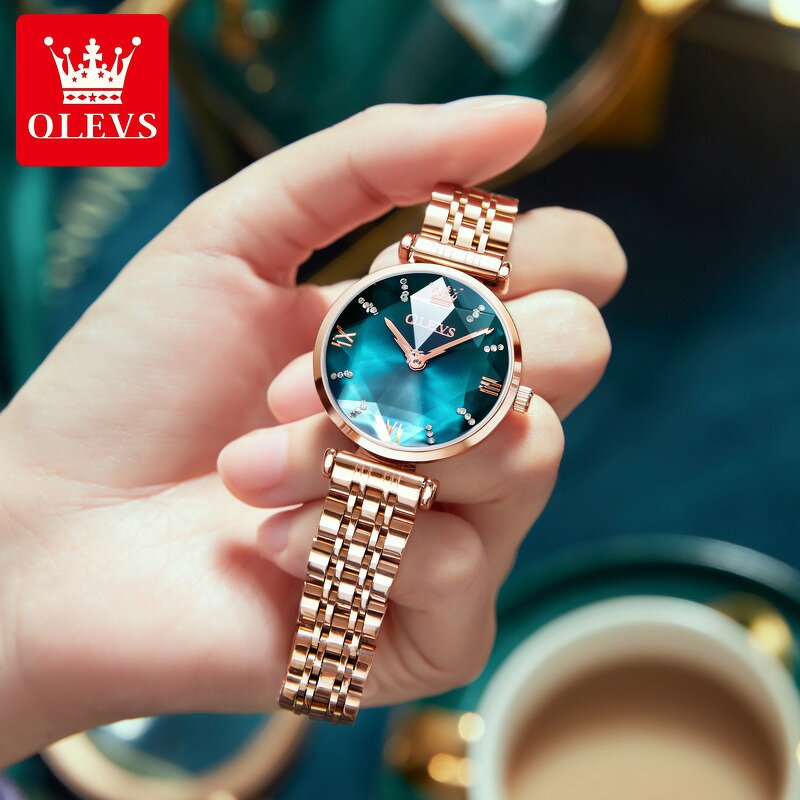 Women's Charm Watch Manufacturer - OLEVS Hot Sale Dress Ladies Quartz Stainless Steel Diamond Shape Starry Sky Luxury Gift