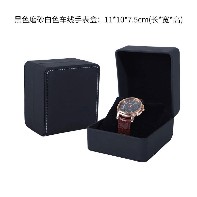 Watch Packaging Box Manufacturer - Wholesale Custom Logo Stock Square Black Special Paper with Pocket