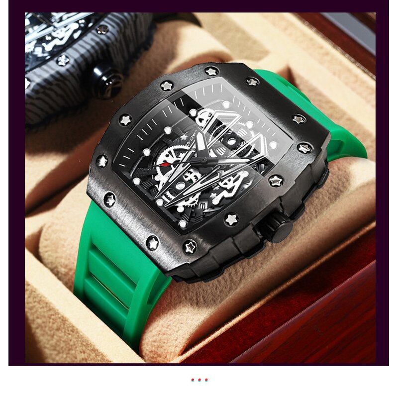 Men's Sport Watch Manufacturer - BINBOND B8577 Top Brand Hollow Quartz Silicone Luminous Waterproof