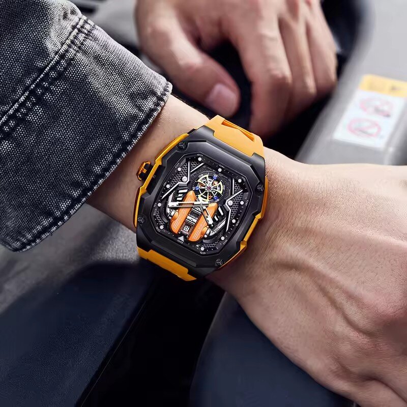 Men's Luxury Watch Manufacturer - Hot Sales High-end Wine Barrel Type Three-dimensional Hollow Waterproof Luminous Quartz