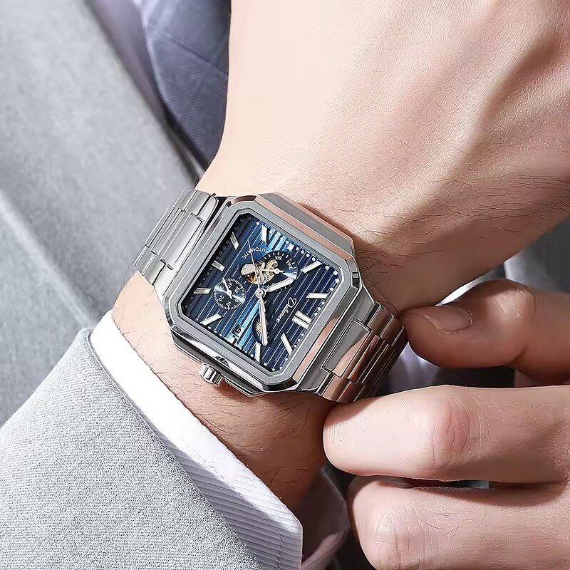 Men's Square Watch Manufacturer - Dulunwe Automatic Luxury Sport Fashion Waterproof Business Luminous