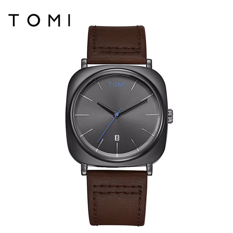 Men's Casual Watch Manufacturer - TOMI Trendy Quartz with Leather Strap Vogue New Modern Hour Clock Funny Sport