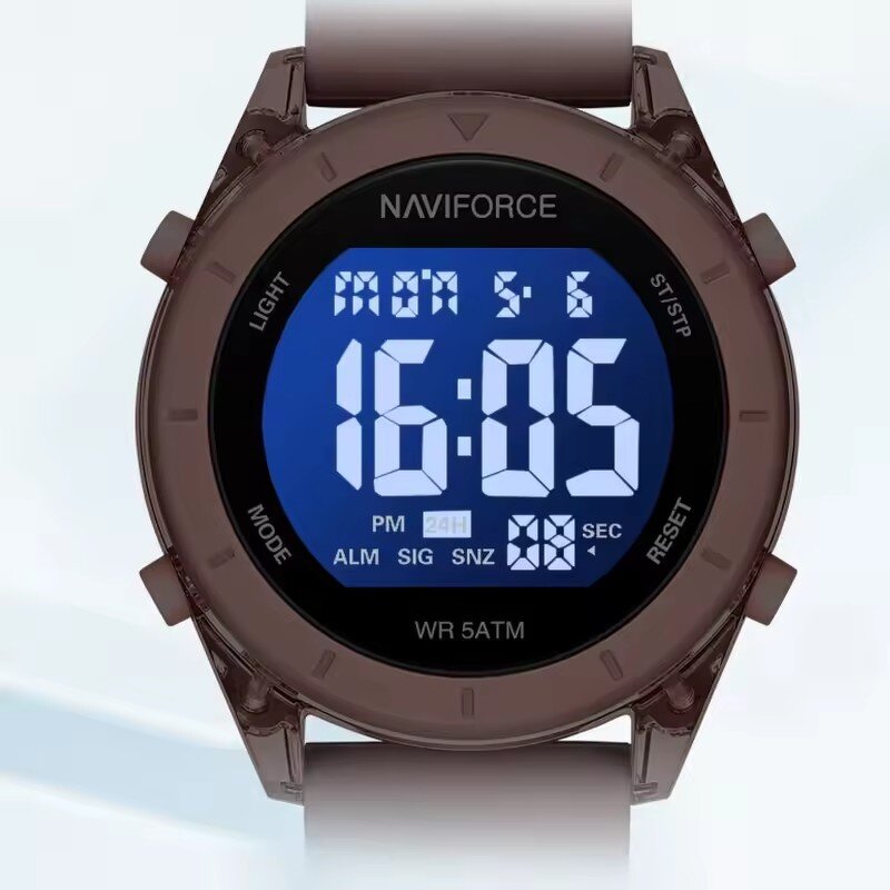 Women's Electronic Watch Manufacturer - NAVIFORCE 7108 Quartz Calendar Luminous Waterproof Silicone Strap Sports Digital
