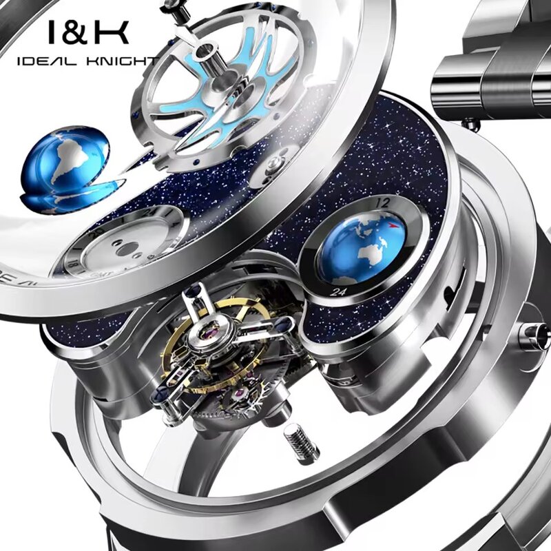Men's Mechanical Watch Manufacturer - IDEAL KNIGHT Luxury Original Skeleton Automatic Waterproof Luminous