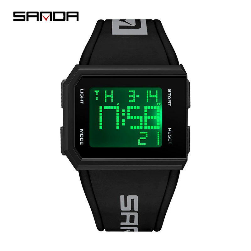 Men's Digital Watch Manufacturer - SANDA 9003 Brand Chronograph Sport Electronic Bracelet 30M Waterproof Wristwatch