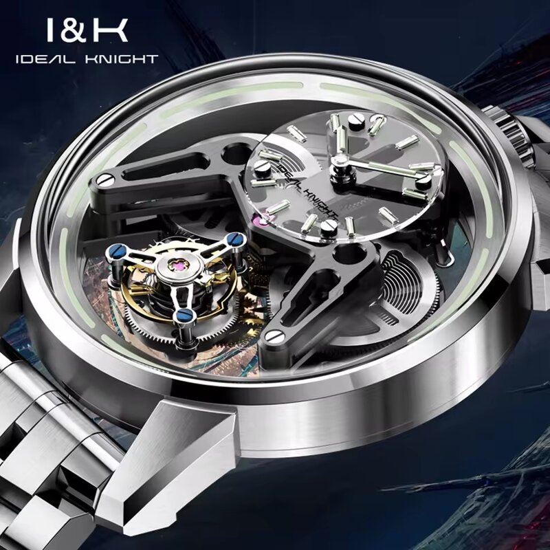 Men's Mechanical Watch Manufacturer - Knight 6806 Custom Logo Skeleton Hollow Miyota Waterproof Tourbillon Automatic
