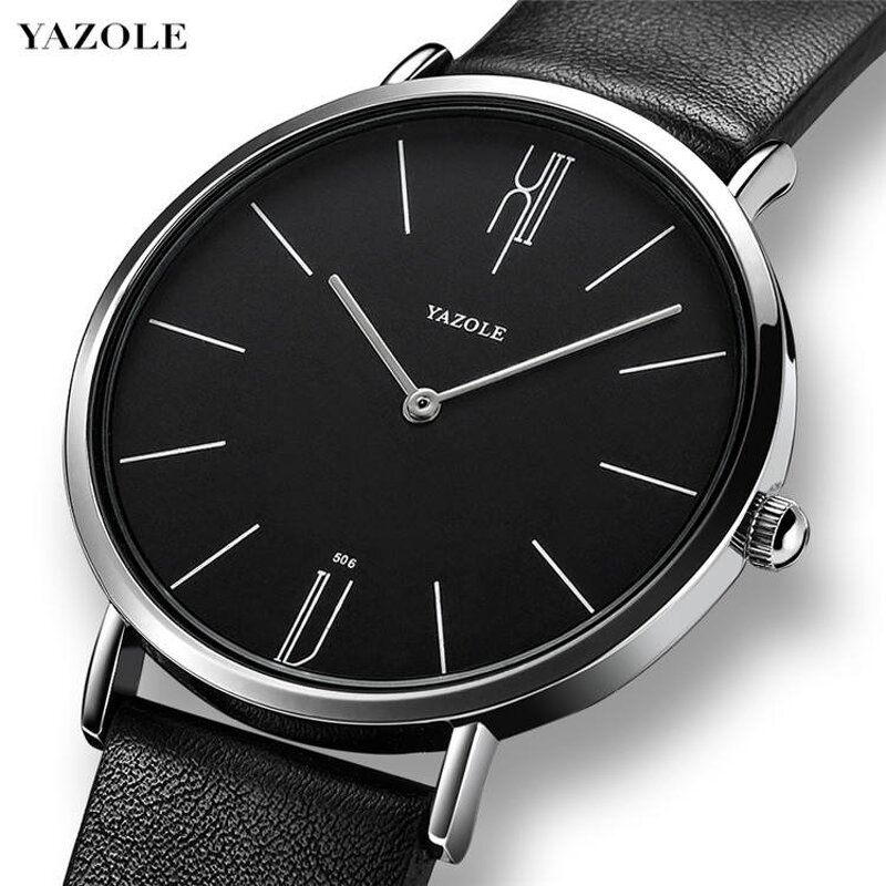 Men's Quartz Watch Manufacturer - YAZOLE506 PU Leather Waterproof Custom Classic Wristwatch