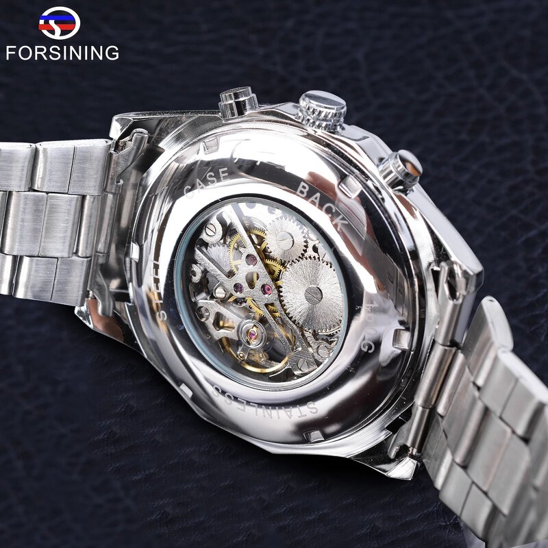 Men's Mechanical Watch Manufacturer - Forsining Multi-function Casual Luxury Steel Band Automatic