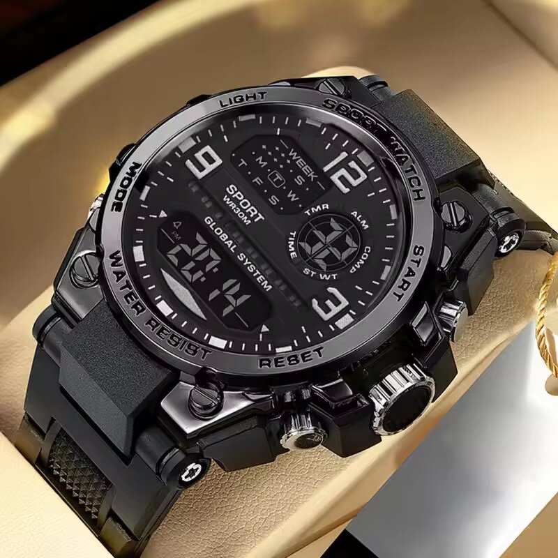 Men's Digital Watch Manufacturer - New Fashion Sports Dual Time Display LED Digital Wristwatch 2025