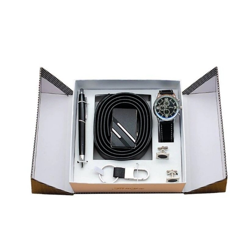 Men's Gift Set Manufacturer - Hot Sale 5pcs/set Creative Combination Suit Business Wallet Belt Glasses Watch Set
