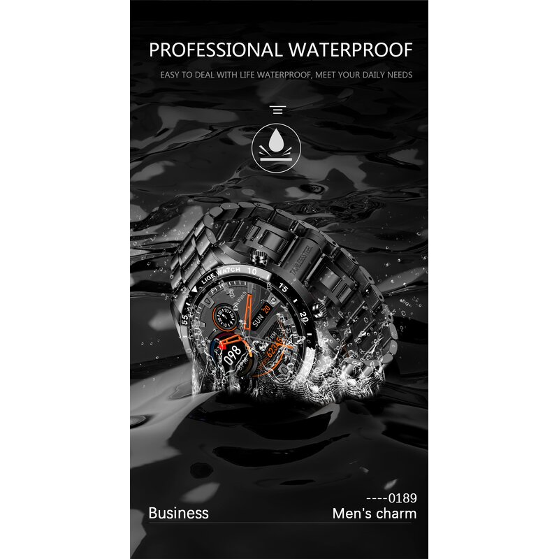 Men's Smart Watch Manufacturer - LIGE 2024 Full Circle Touch Screen BT Call Waterproof Sport Activity Fitness