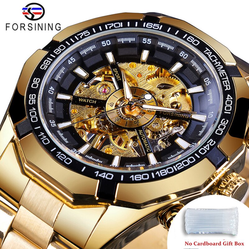Men's Mechanical Watch Manufacturer - For Forsining Luxury Skeleton Gold Vintage Design with Citizen Movement Glass Dial Window