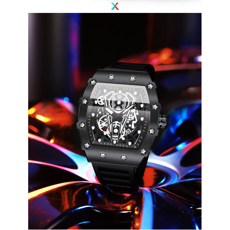 Men's Sport Watch Manufacturer - BINBOND B8577 Top Brand Hollow Quartz Silicone Luminous Waterproof