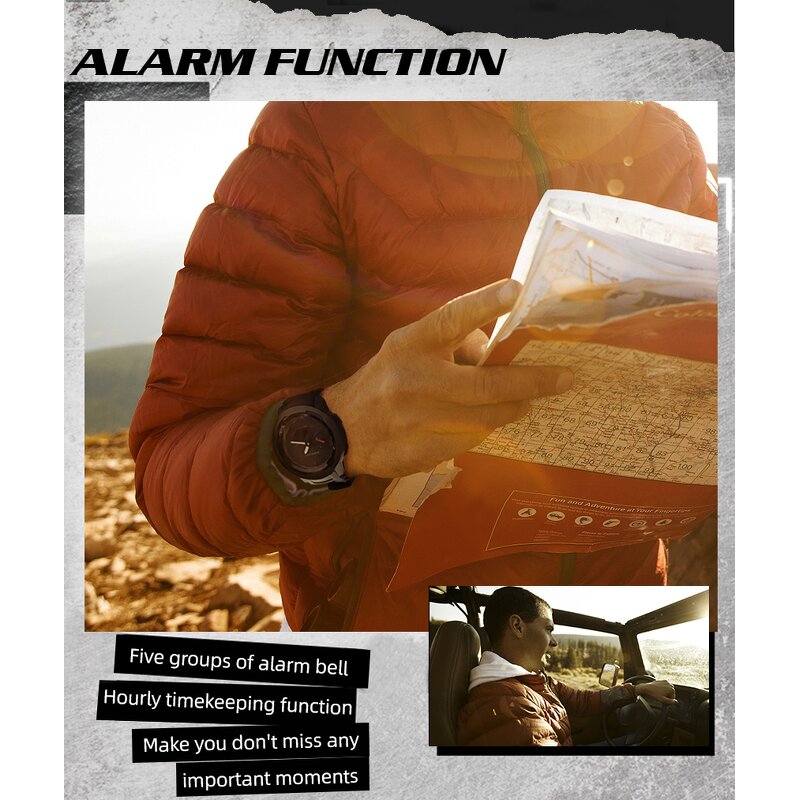 Men's Digital Watch Manufacturer - NORTH EDGE Mars 3 Carbon Fiber Case Waterproof 50M Outdoor Sports World Time LED