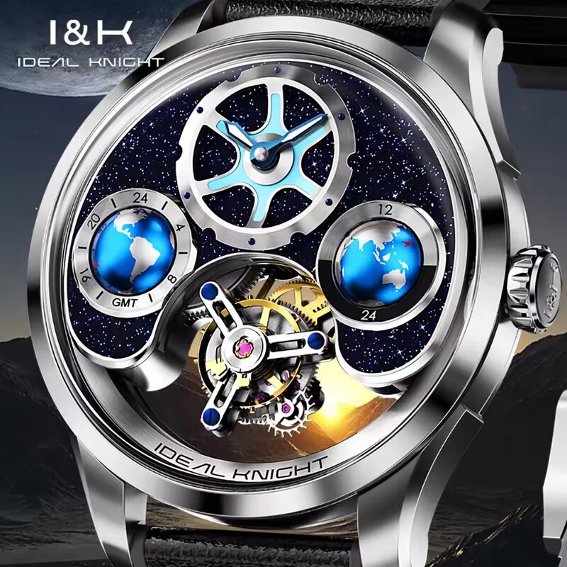 Men's Mechanical Watch Manufacturer - IDEAL KNIGHT Luxury Original Skeleton Automatic Waterproof Luminous