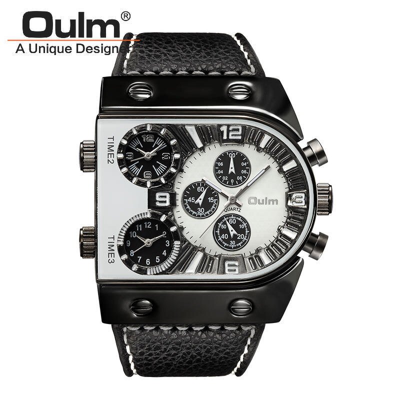 Men's Quartz Watch Manufacturer - Brand New Oulm 9315 Waterproof Wristwatch Luxury Gold Male