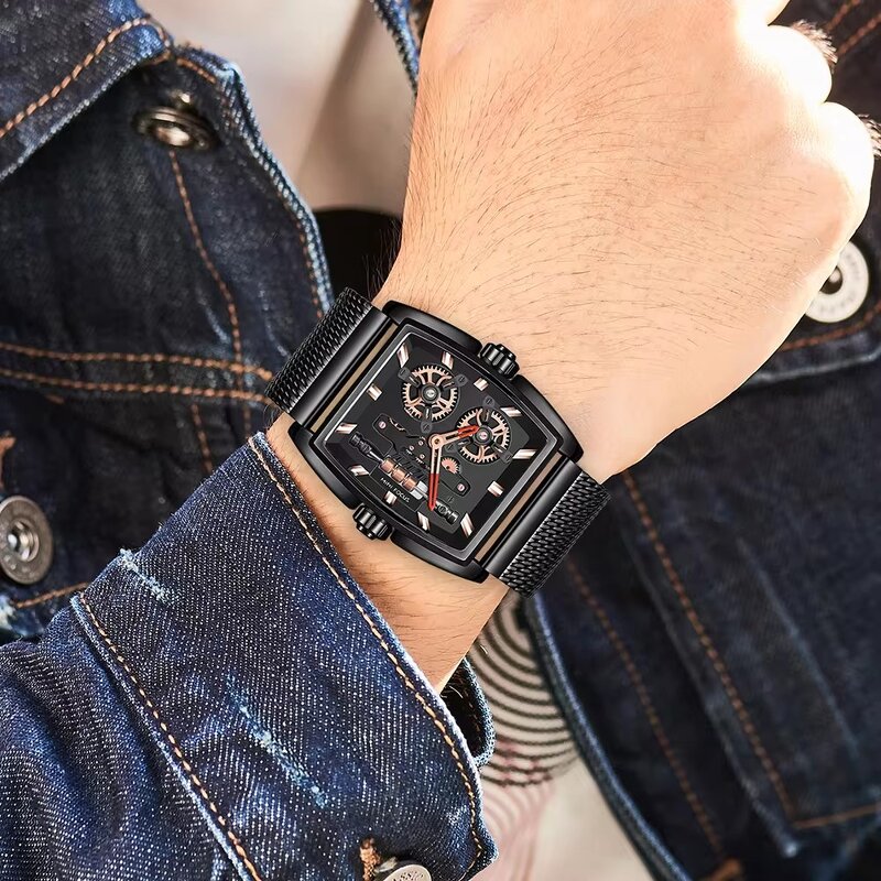 Men's Business Watch Manufacturer - MINI FOCUS 0322G Unique Design Rotating Wheels Dial Waterproof Quartz