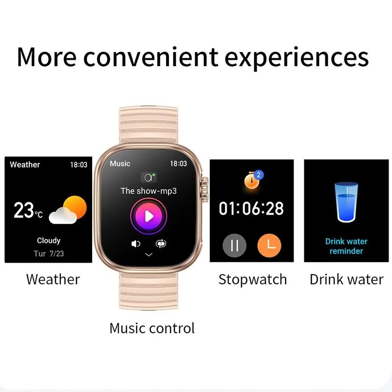 Unisex Smart Watch Manufacturer - ZW39 LED Flashlight 100 Sport Modes Fitness Tracker Body Temperature 2.01 Screen