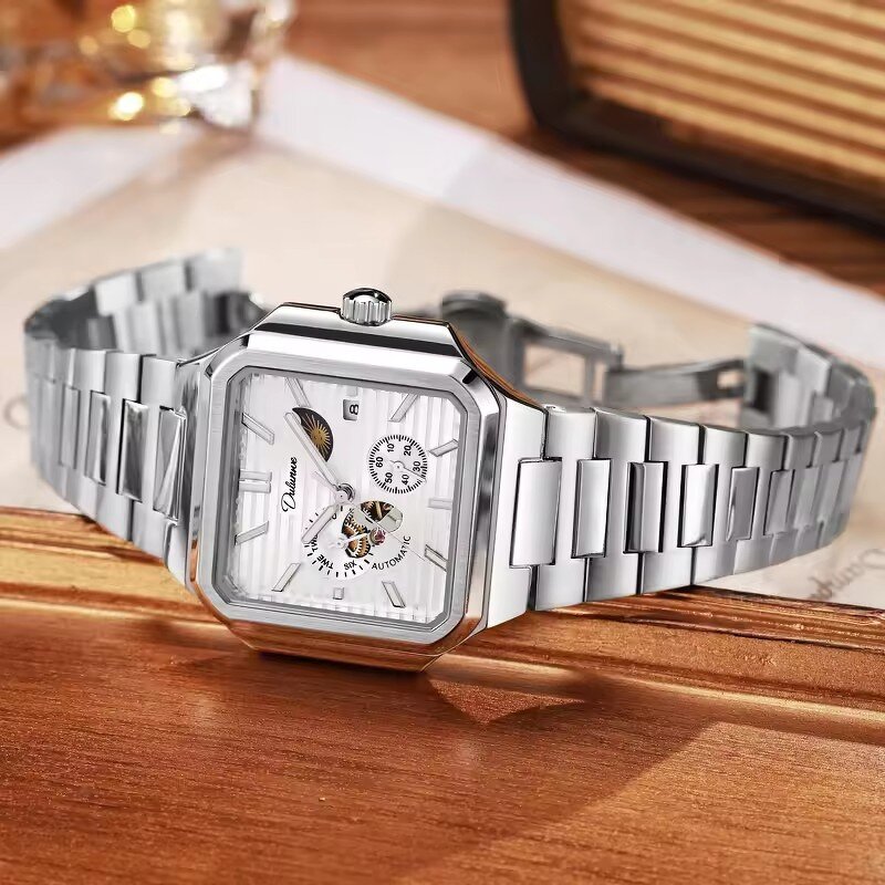 Men's Square Watch Manufacturer - Dulunwe Automatic Luxury Sport Fashion Waterproof Business Luminous