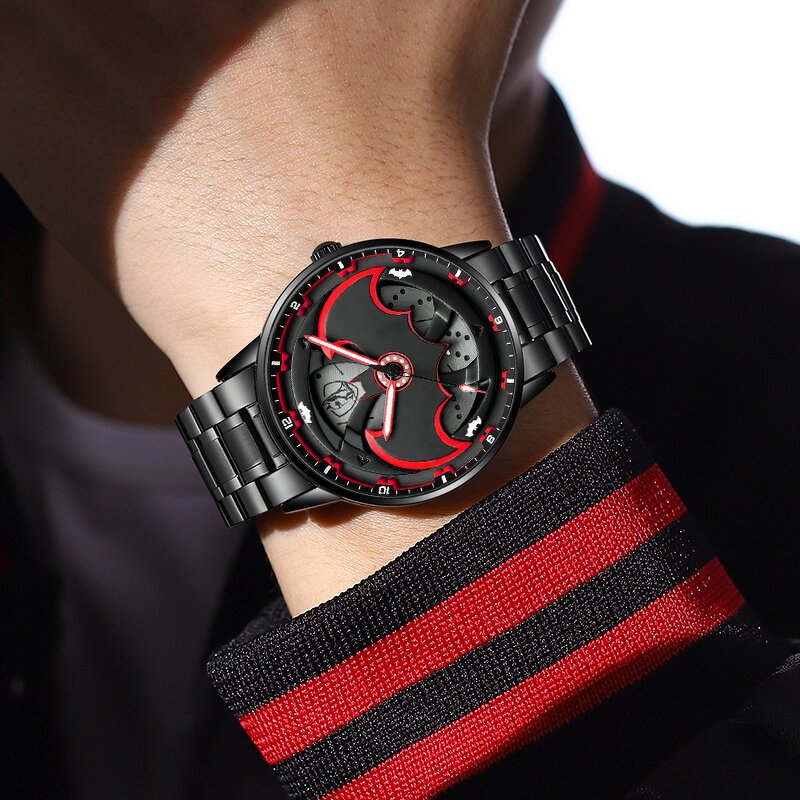 Men's Quartz Watch Manufacturer - New with 360° Rotation Batman Anime Mod Night Glow Fashion Luxury Style