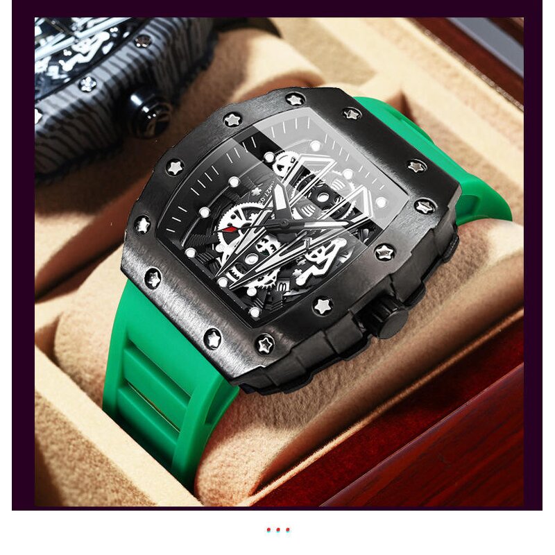 Men's Sport Watch Manufacturer - BINBOND B8577 Top Brand Hollow Quartz Silicone Luminous Waterproof