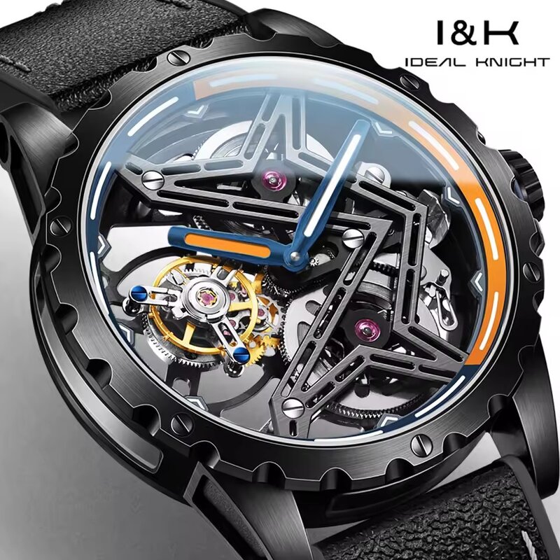 Men's Mechanical Watch Manufacturer - IDEAL KNIGHT 6803 Tourbillon Sapphire Automatic 44MM Stainless Steel Waterproof