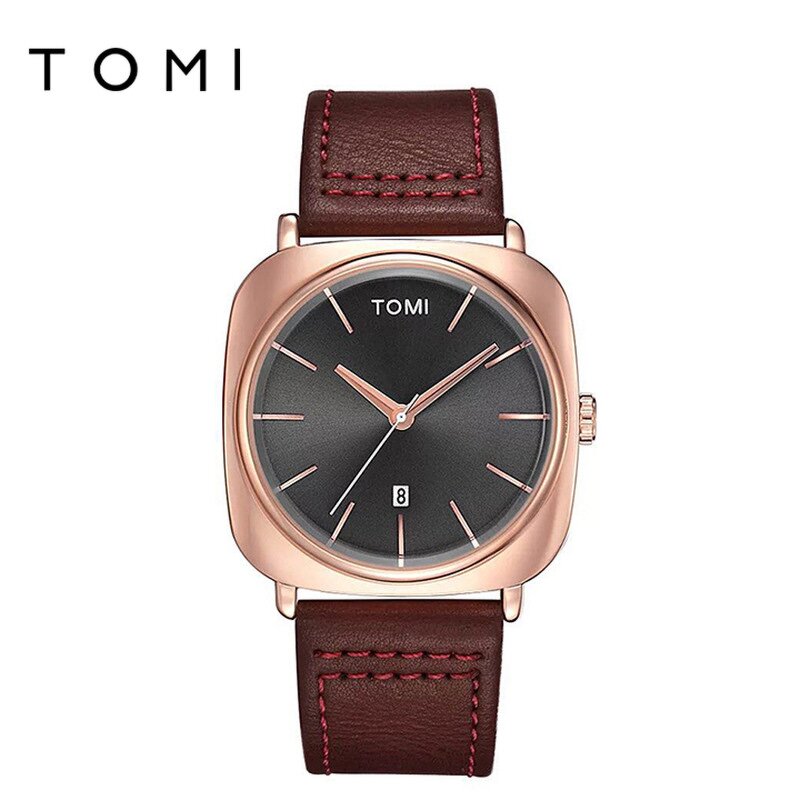 Men's Casual Watch Manufacturer - TOMI Trendy Quartz with Leather Strap Vogue New Modern Hour Clock Funny Sport