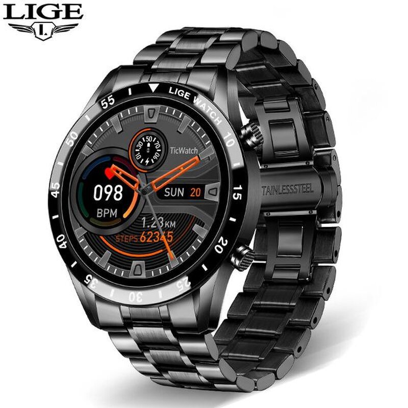 Men's Smart Watch Manufacturer - LIGE 2024 Full Circle Touch Screen BT Call Waterproof Sport Activity Fitness