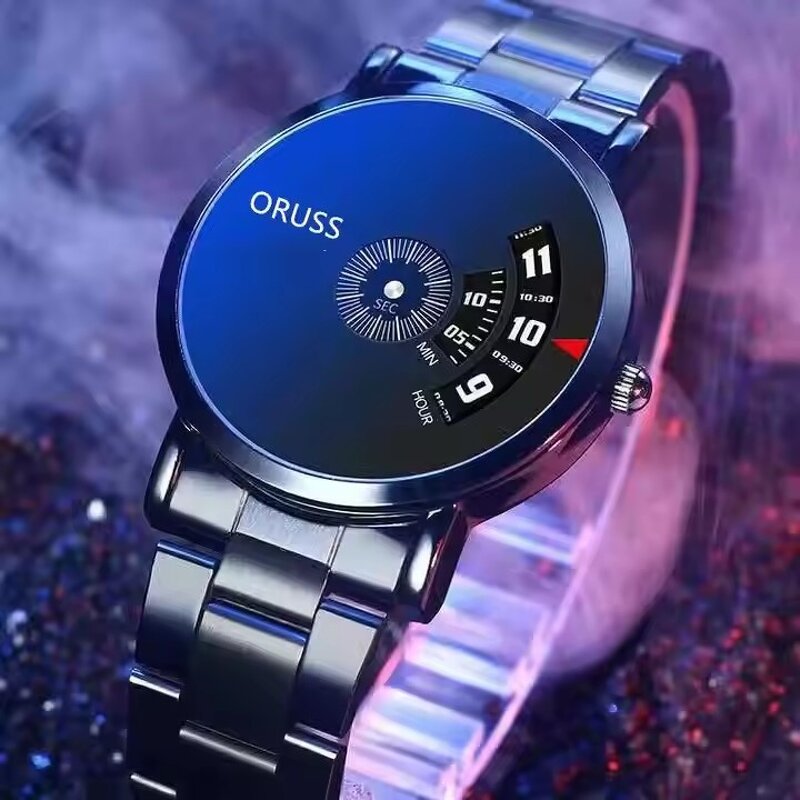 Men's Casual Watch Manufacturer - ORUSS 862 Luxury Waterproof Steel Reloj Students Young Korean Version Fashion Trend Quartz