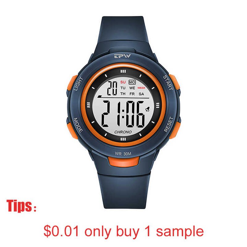Men's Digital Watch Manufacturer - 3ATM Waterproof Sport 40mm Dial ABS Case with Light Feature for Teenager Students