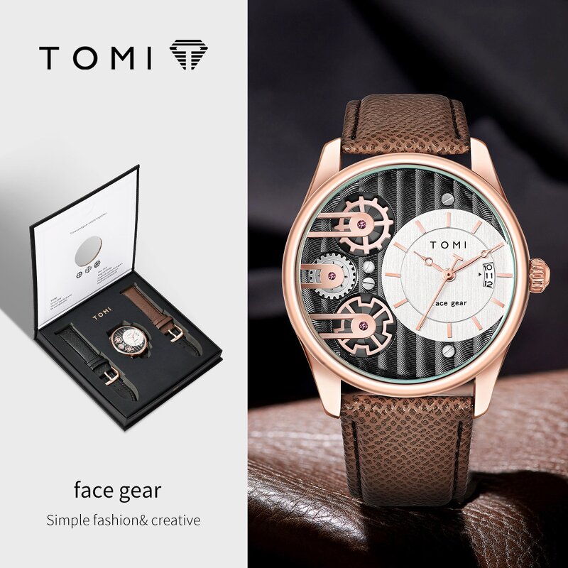 Men's Gift Set Manufacturer - TOMI Set Gift Box Minimalist Business Quartz Luxury Versatile Double Strap Detachable