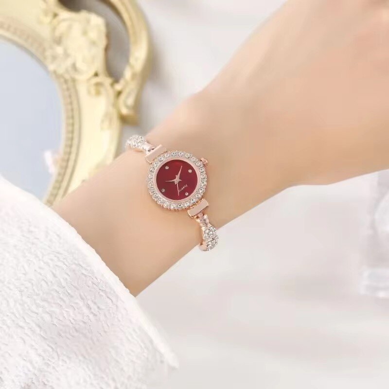 Women's Fashion Watch Manufacturer - Luxury Bracelet Rhinestone Steel Retro Ladies Quartz Wristwatch Dress