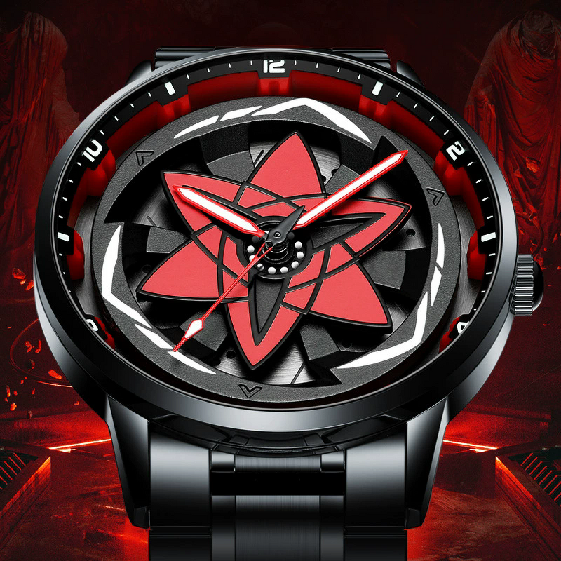 Men's Anime Watch Manufacturer - Japanese Anime Ninja Rim Hub Sports Car Quartz Waterproof Sport Wheel Wristwatch