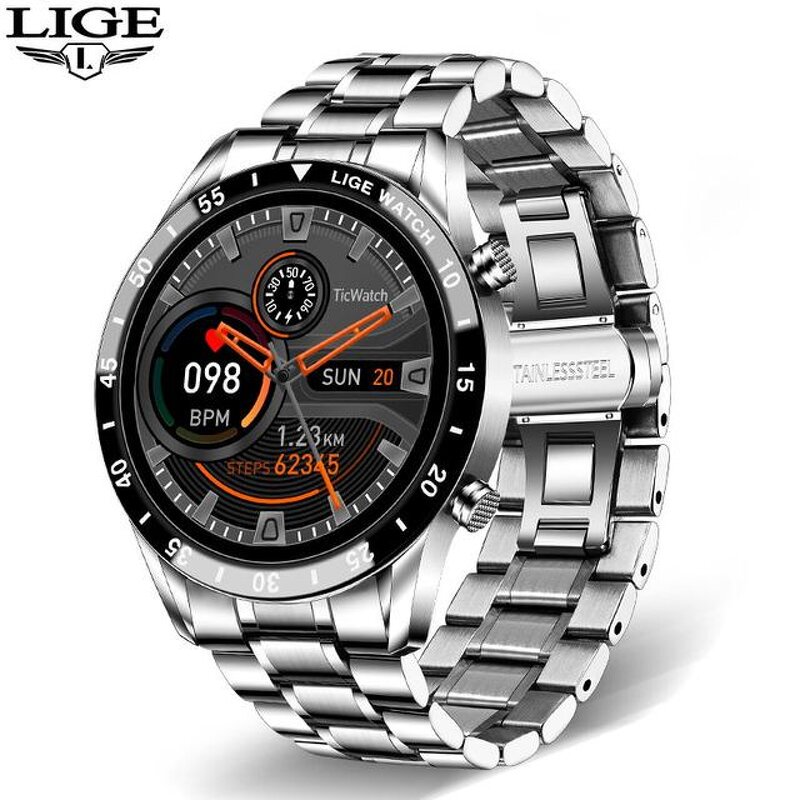 Men's Smart Watch Manufacturer - LIGE 2024 Full Circle Touch Screen BT Call Waterproof Sport Activity Fitness