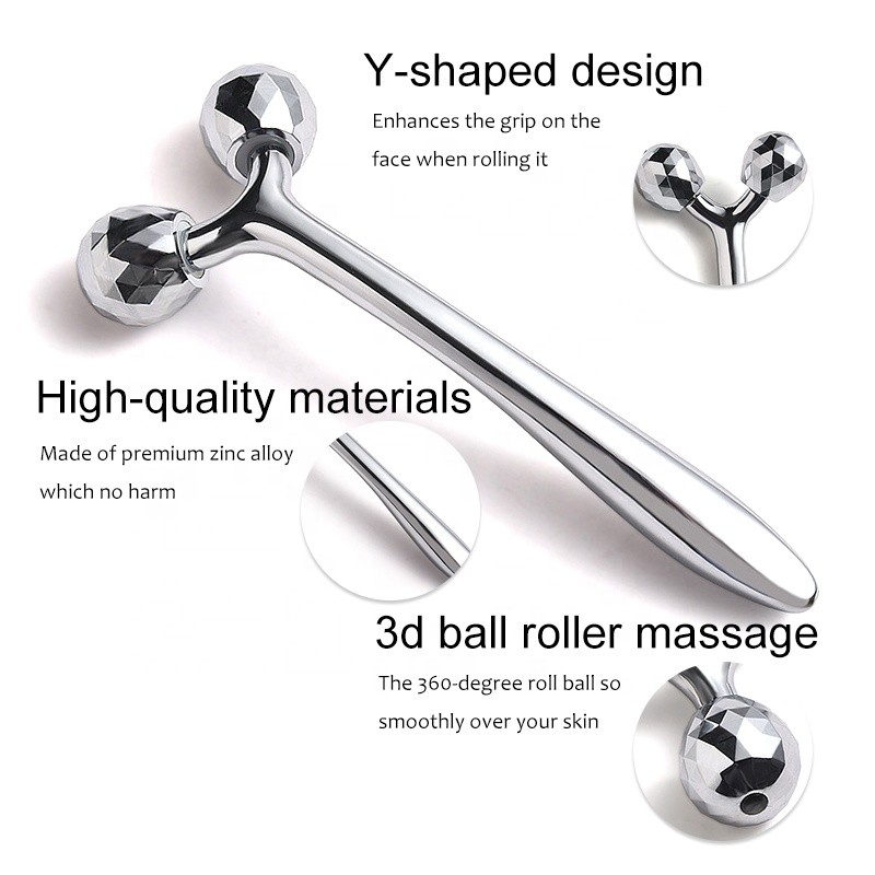 Facial Massage Roller Factory - Luxury Metal Y-shaped 3d