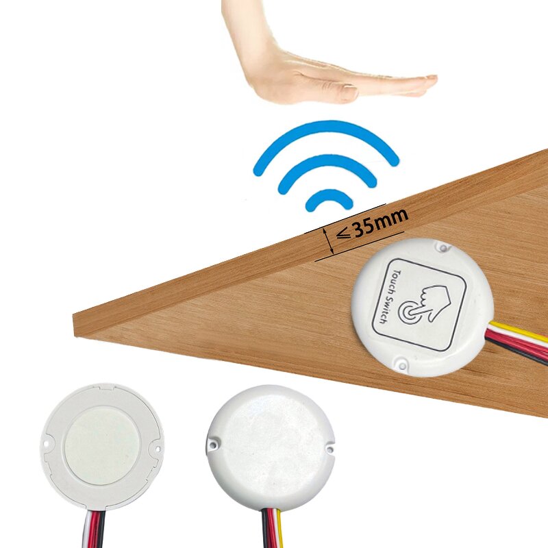 Intelligent Cupboard Touch Switch - 12V 5A 60W Wooden Board LED Touch Dimmer for Smart Home