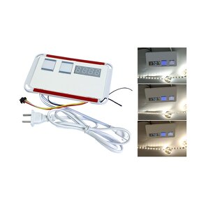 LED Mirror Light Touch Switch - 12V 24W Three Color Dimmer with Time Temperature Display & Customize