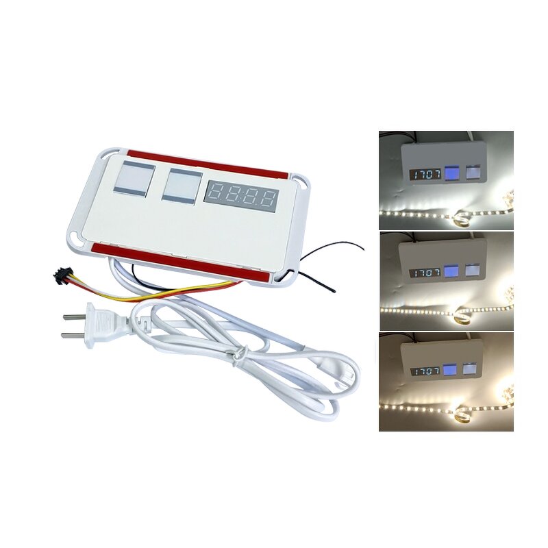 LED Mirror Light Touch Switch - 12V 24W Three Color Dimmer with Time Temperature Display & Customize
