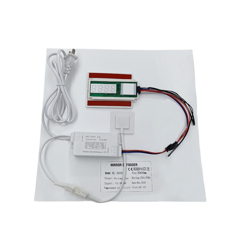 Time & Temperature Display Touch Switch - 12V LED Single Key Smart Dimmer for Mirror