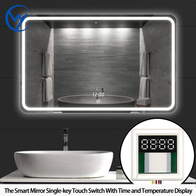 Waterproof Touch Switch with Time Display - 12V for Bathroom Vanity Mirror Light