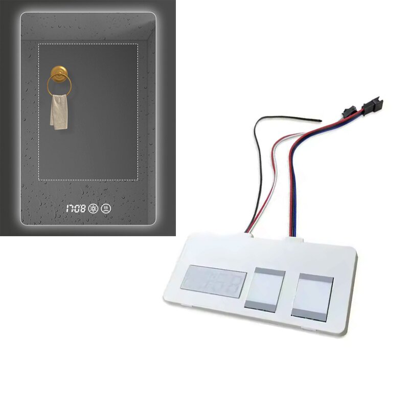LED Mirror Touch Switch - 12V 5A 60W Time Temperature Smart Defogger Dimmer Sensor & Customized