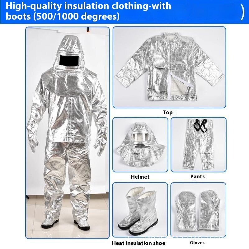 Flame Retardant Safety Clothing - 1000 Degree Aluminum Foil High Temperature Work