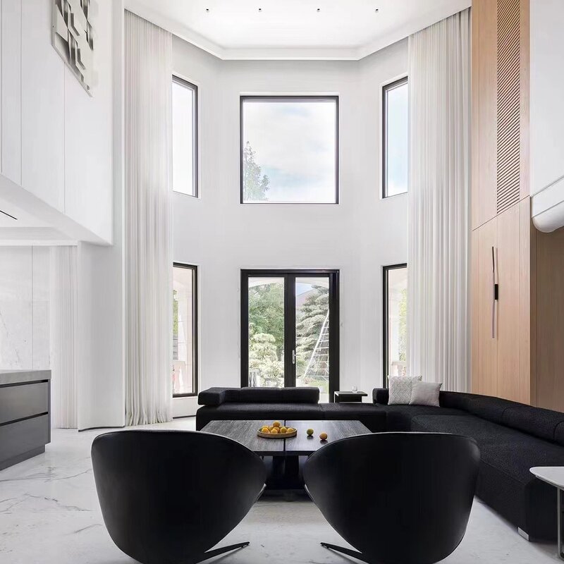 Aluminum Alloy Swing Double Door - with Tempered Glass for Villa and Hotel