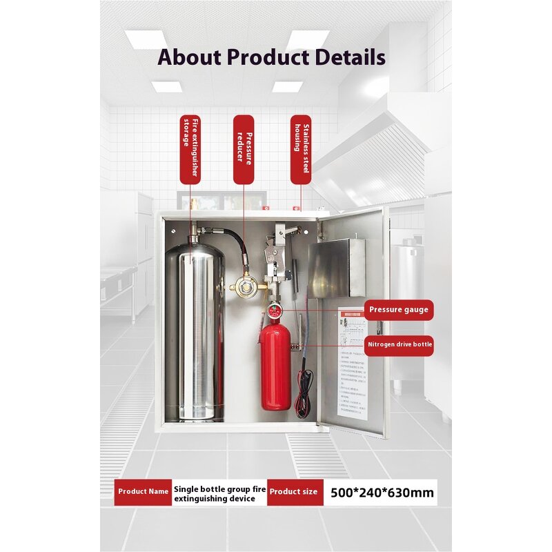 Kitchen Fire Extinguishing System - Stainless Steel Automatic with Certification