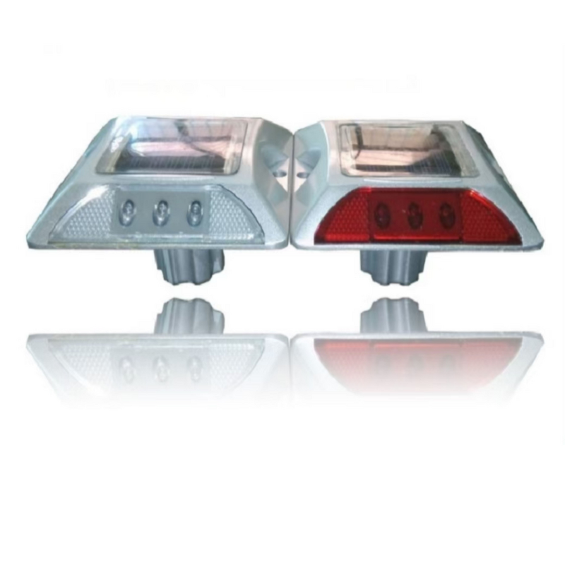 LED Solar Road Spike - Waterproof Cast Aluminum Traffic Safety Light for Roadway