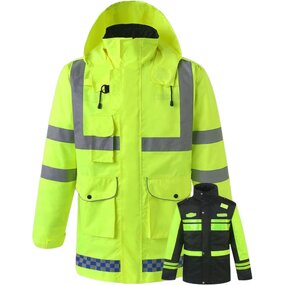 Reflective Safety Jacket - Custom Cotton-Padded Multifunctional Traffic Raincoat