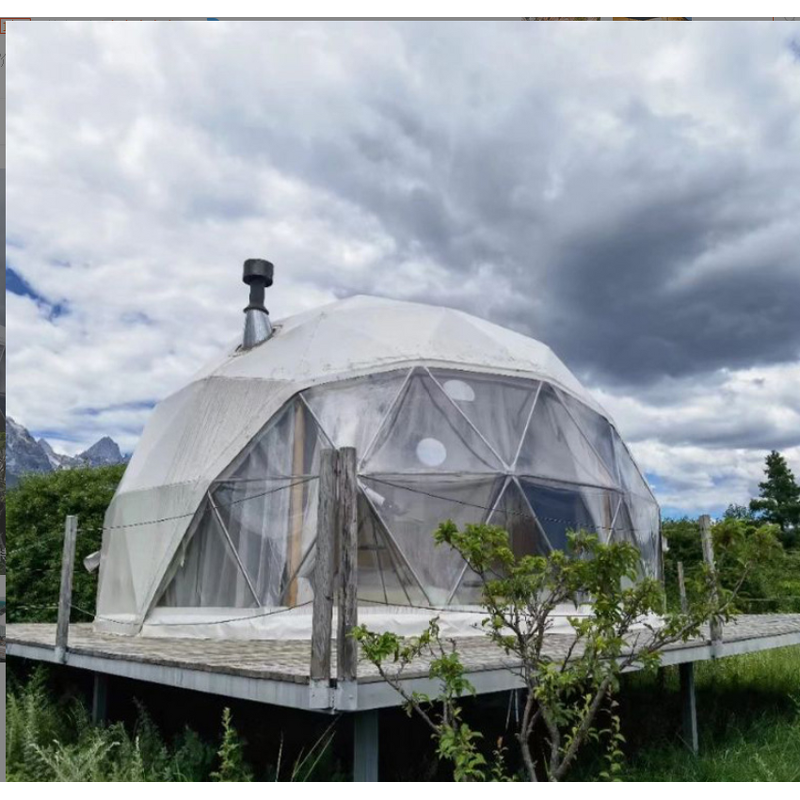 Geodesic Dome Hotel Tent - Customized 6M Outdoor Glamping Pre-Decoration & Flat Pack Steel Container